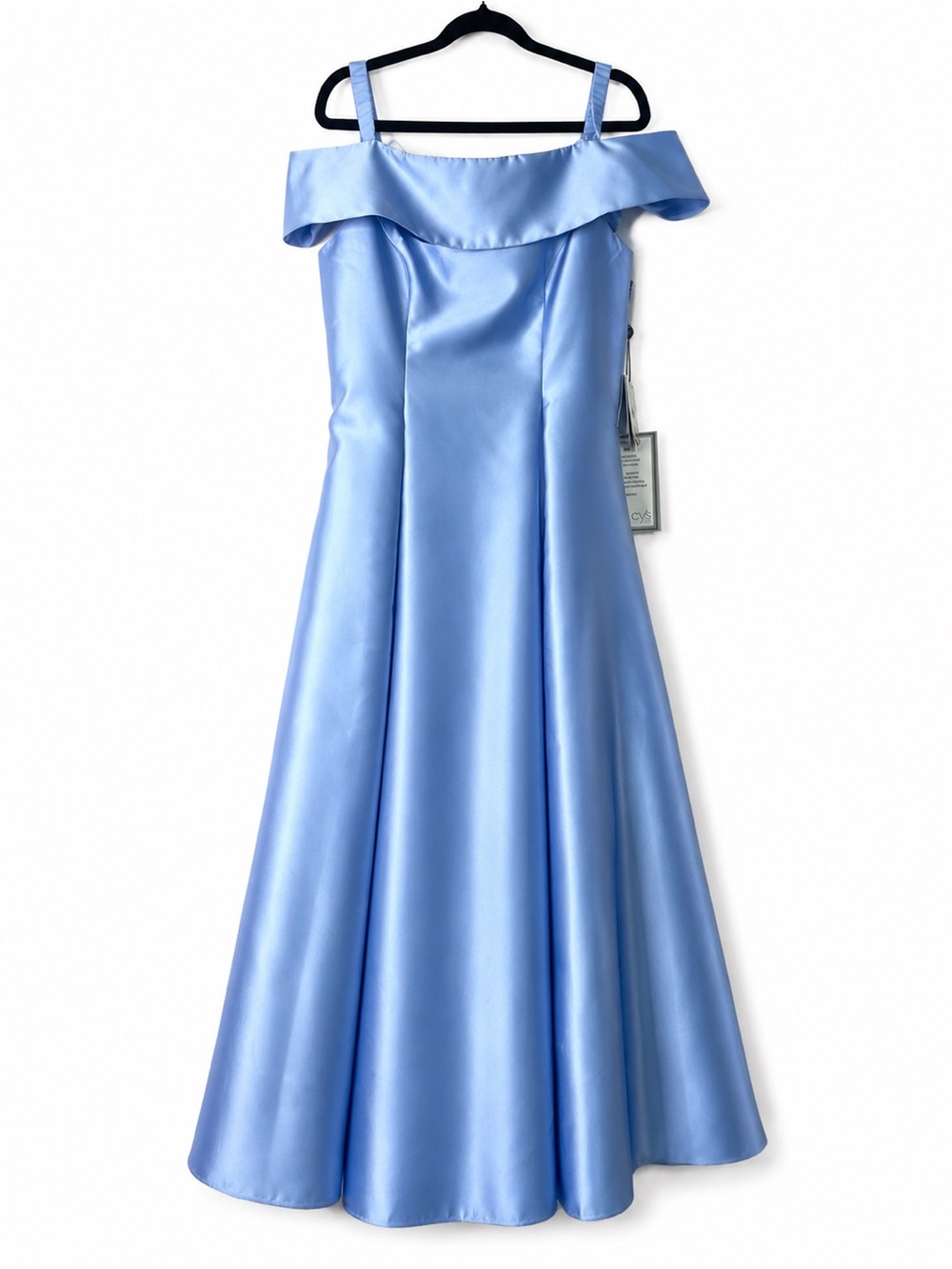 Adrianna Papell 👑🩵✨ Cinderella Blue Mikado Tea Length Midi Dress Old Money - Picture 3 of 16